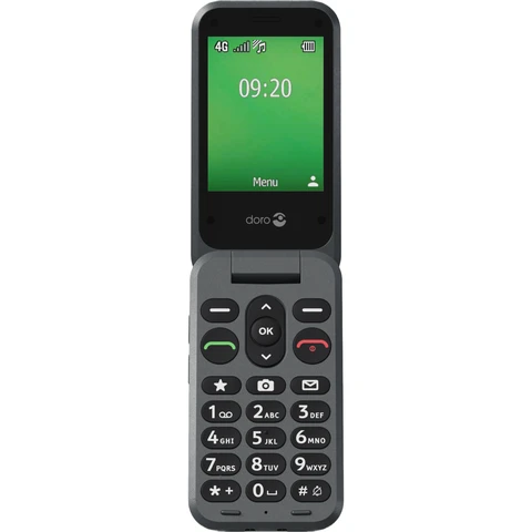 Doro Leva E20 4G Téléphone flip senior 2,8" - Gris