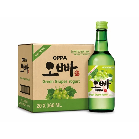OPPA Soju saveur yaourt aux raisins verts 12 % - 20 x 360 ml