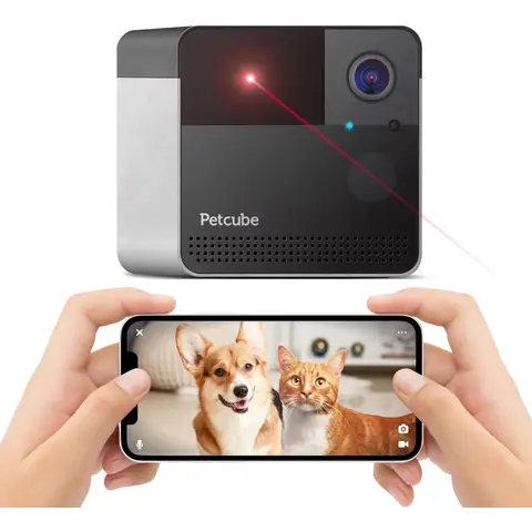 Petcube Play 2 Pet Camera with Laser Toy for Cats & Dogs - 1080P HD Video, 160° Full-Room View, 2-Way Audio, Sound/Motion Alerts, Night Vision, App Control