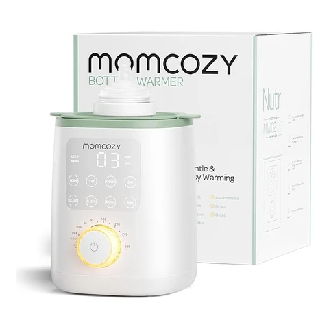 Momcozy Baby Bottle Warmer for Breast Milk & Formula, Max Nutrient Retention, Fast Heating, Night Light for Night Feeding, One-Button Operation