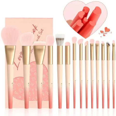 DUcare Set de 14 Pinceaux de Maquillage, Coffret Cadeau pour Cosmétique, Idéal pour la Saint-Valentin / Fête des Mères / Anniversaire