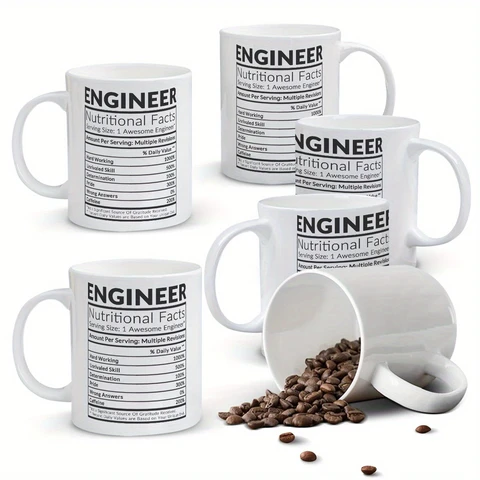 Alphynix Engineer Nutritional Facts Funny Coffee Mug 11 Ounces Inspirational And Motivational