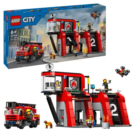 Lego 60414 City Feuerwache mit Feuerwehrwagen
