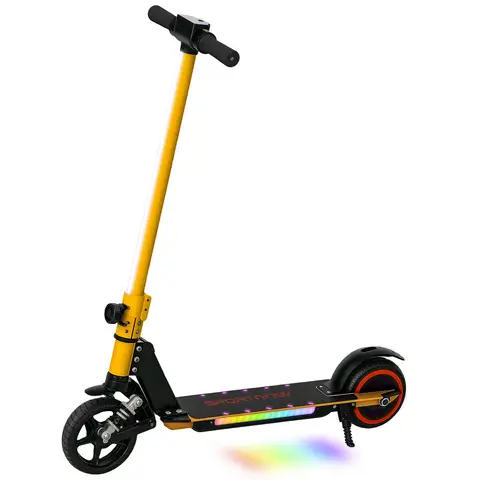 SPORTNOW Electric Scooter for Kids, Foldable Scooter for Age 6-14 with Dual Brakes, Up to 14 KM/H, Maximum Range 6 KM Gold To