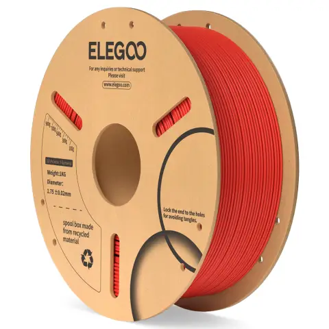 Elegoo PLA Filament 1kg Paper Spool-Red(10 spools/ctn)