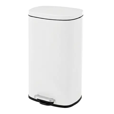 SONGMICSHOME  30L KitchenRubbish Bin with Soft-Close Lid and Inner Bucket, White