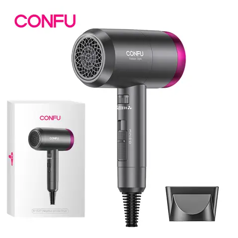 CONFU high-power hair dryer 3127 gray, 2W speed, high concentration negative ion maintenance, 1800W power, 1 nozzle