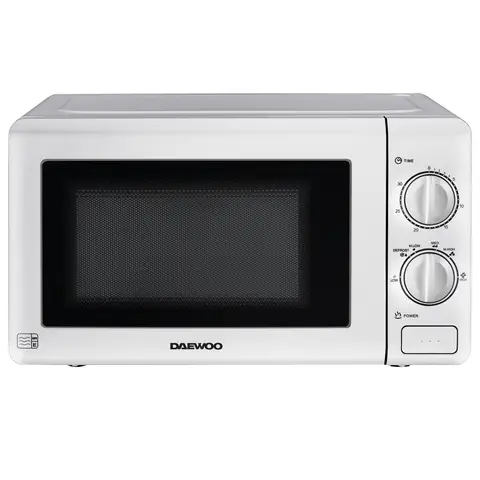 DAEWOO Microwave - 800W, 20L, White with Stainless Steel Cavity, 6 Power Settings & Defrost, SDA2075GE