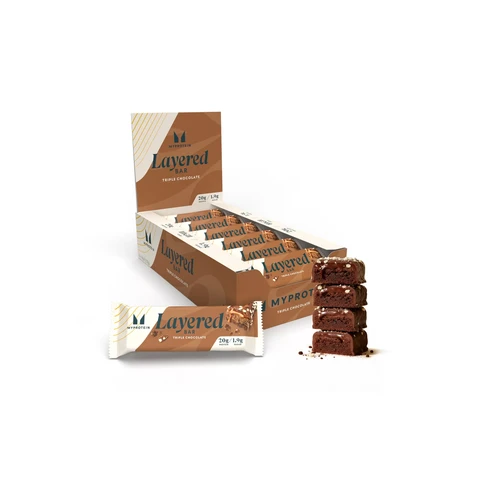 MyProtein Layered Protein Nutrition Bar Triple Chocolate Fudge Flavour - 12 x 60g