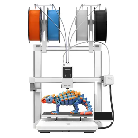 Anycubic Kobra X Multi-Color 3D Printer, 4-Color Built-in & 19-Color Expandable, 260 × 260 × 260 mm, Up to 600 mm/s High-Speed Printing, LeviQ 3.0 Auto-Leveling, AI Detection