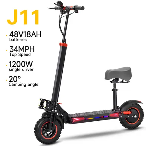 FREEBOY J11MAX Adult Electric Skateboard 1200W Electric Scooter 48V18AH Battery Foldable Escooter 11"0ff-Road Tire E-Scooter