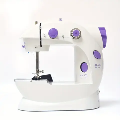 IAGREEA Electric sewing machine, portable, mechanical, convenient, 6V, 1A, 1 with thread shuttle core, 1 with empty shuttle core, 1 spare needle, and 1 threading device, can be plugged in and used with a battery of 4 AA, with pedal, for household use, Perfect gift for mother's day, Christmas Gift, Hallowen, etc. Wonderful gift for daughter, mom, grandma, mother in law