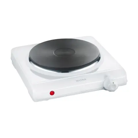 Severin KP 1091 witte kookplaat voor op het aanrecht, afgesloten plaat, 1 zone