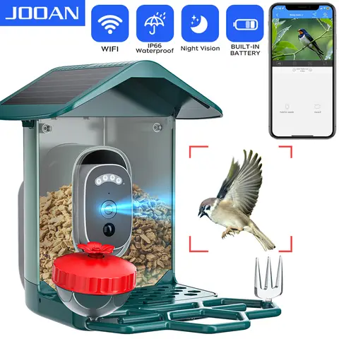 JOOAN WiFi Solar-Powered Smart Bird Feeder - Captures 2K Ultra HD Photos and Videos! The Perfect Gift for Birdwatching Enthusiasts!