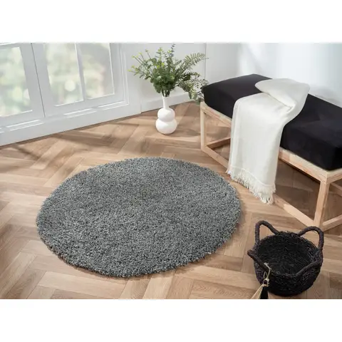My Flair Teppich "My Shaggy" rund grau 100 x 100 cm