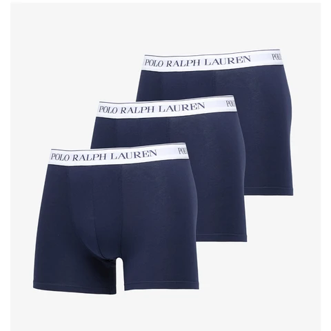 Ralph Lauren Stretch Cotton Boxer Brief 3-Pack - Navy White
