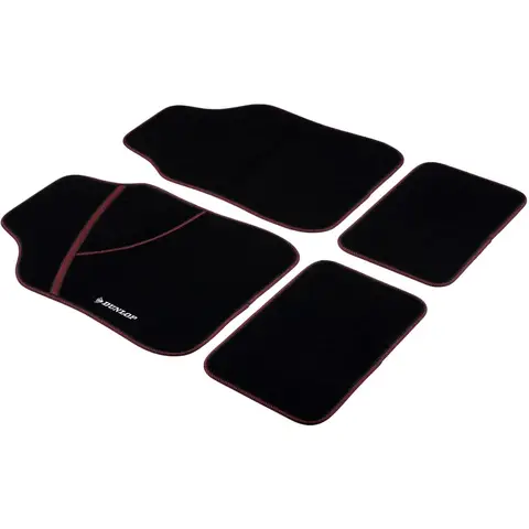 Dunlop Auto Mat Set - 4 stuks, Rood/Zwart, 66 x 44 cm