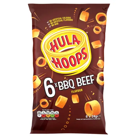 Hula Hoops BBQ Beef 6 x 24g