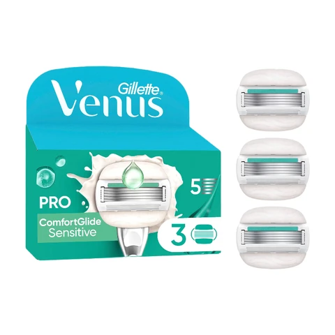 GILLETTE VENUS Comfortglide - Lames De Rasoir Sensitive - Lot de 3 lames