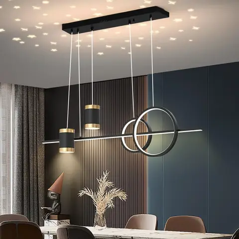 Homary Modern Kitchen Island Lights, Geometric Star Pendant Ceiling Lights, Contemporary Industrial Ceiling Fixtures, Ideal for Dining Rooms and Kitchens (Hardwired)