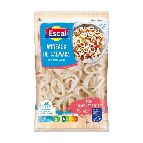 ESCAL Grands Anneaux de Calmars blanchis MSC 300g