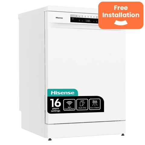 Hisense HS673C60WUK Wifi Connected Full Size Dishwasher - White - C Rated