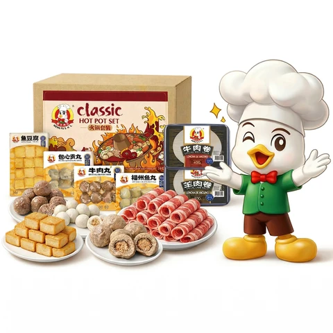 Meng Fu Kit pour fondue chinoise avec rouleaux de bœuf et d’agneau