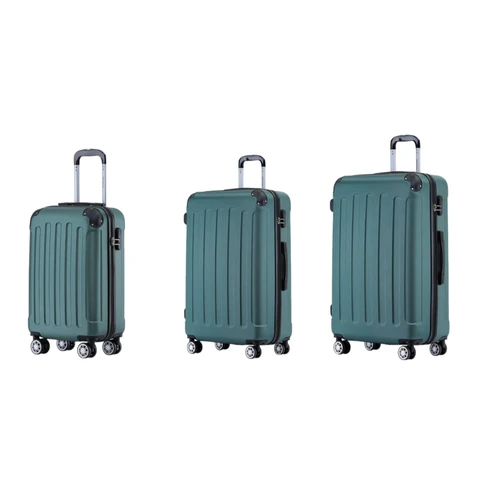 ochama Dark Green Luggage 3-Piece Set, Silent Universal Wheels, Combination Lock, Wear-resistant & Compression Resistant, 20+24+28 Inch, Budget airline friendly | Short journey | Family outing