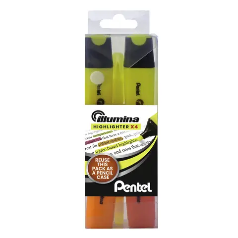 Pentel Illumina Highlighter Assorted Pack of 4