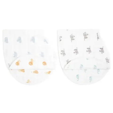 aden + anais™ Boutique Cotton Muslin Burpy Bibs 2 Pack Animal Kingdom
