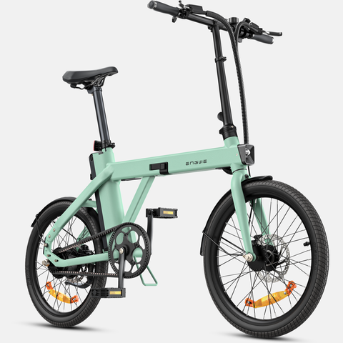 ENGWE P20 36 V 9,6 Ah accu tot 100 km, elektrische vouwfiets, 250 W motor, max. 25 km/u, elektrische fiets, 42 Nm koppel, trapondersteunings-sensor & koolstofriem, e-bike 3 trappen PAS-dienstfiets voor de stad - Groen