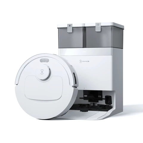 ECOVACS DEEBOT T30C Aspirateur robot laveur tout-en-un, aspiration 20 000 Pa, ZeroTangle 3.0 et TruEdge 2.0, station OMNI avec lavage à l'eau chaude à 75 °C, vidage automatique, idéal pour les poils d'animaux, sols durs et tapis, blanc