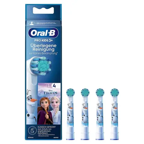 Oral-B Kids 3+ Elektrische Aufsteckbürsten Disney Frozen, 4er Pack Ersatzbürsten, Sanft zu Kindern, mit Weichen Borsten