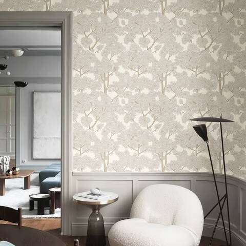 Murgall Lush Branches Peel and Stick Wallpaper Gray 44x305cm 1 Roll