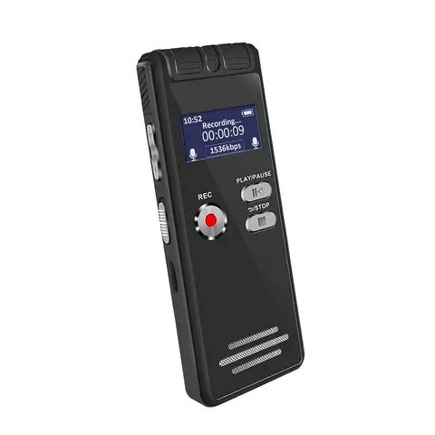 Rexsun 64GB tragbarer Digitaler Sprachrekorder mit LCD-Bildschirm, ABS-Aluminiumlegierung in Grau, L15