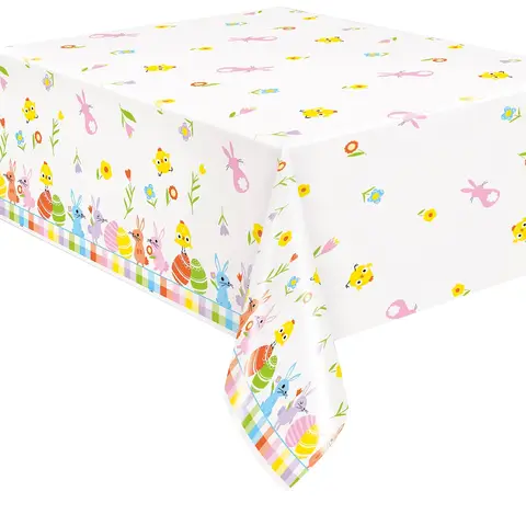 Unique Party Plastic Table Cover, Gingham, 1.37 x 2.13m
