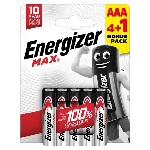  Energizer AAA Max Alkaline - Pack of 4+1