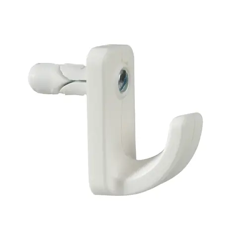 PLASPLUGS White Single Hollow Door Hook Pack of 1