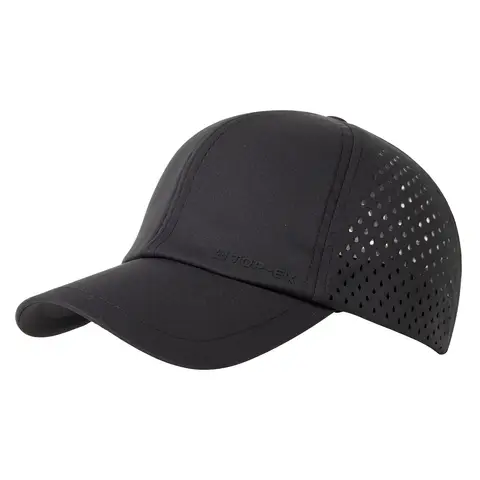 TOP-EX Unstructured Running Breathable Mesh Quick Dry Cooling Sweatband Baseball Caps M/L Black
