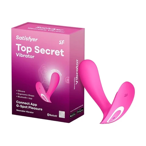 Satisfyer „Top Secret Connect App“ Vibrator 11 cm | tragbares Sexspielzeug mit Bluetooth | Klitorisstimulation für sie | Sexspielzeug für Frauen | Stimulator in kompaktem, leisem und starkem Design | Pink
