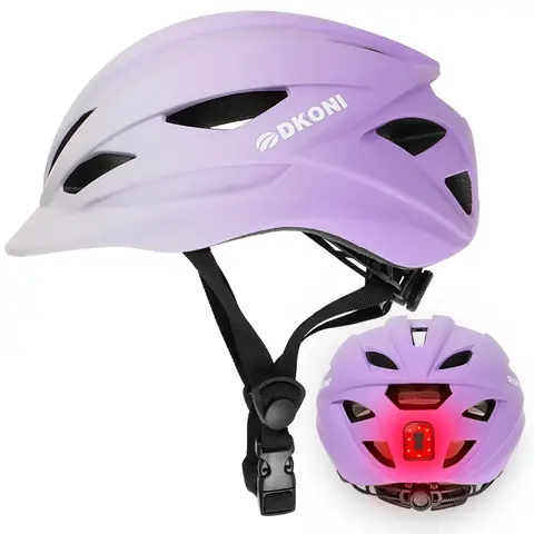 DKONI HS-086 Adult Bicycle Helmet with Light
Grey-Pink M 55-58cm