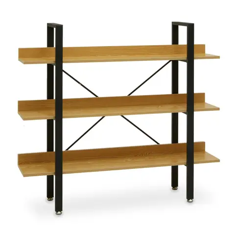 Interiors by Premier Bookcase Laxton 3 Shelves Oak Effect/Black Short