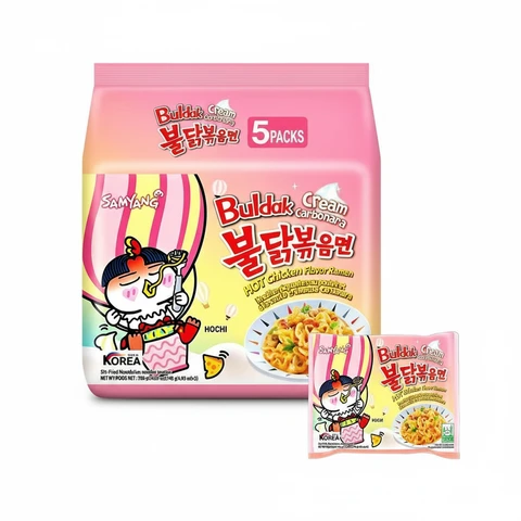 Samyang Buldak Nouilles instantanées saveur Carbonara crémeuse - 5 x 140 g