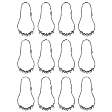 Croydex Shower Curtain Rings Easy Glide Ball Chrome 12pcs