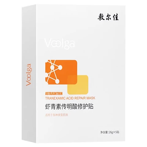 Voolga Astaxantin & Tranexamazuur Herstellend Masker, 5 stuks