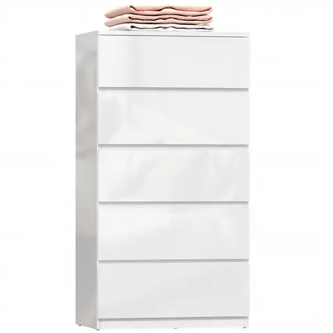 HOMCOM Chest of Drawers, Modern 4 Drawer Dresser with Soft Closing Mechanism for Bedroom White 55W x 34D x 100H cm