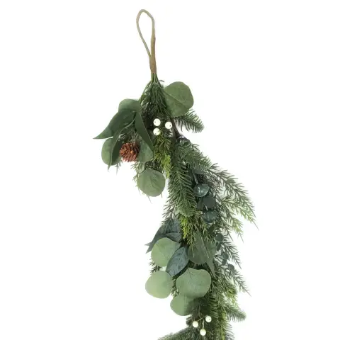 Daisy Darcy 6ft Foliage Eucalyptus Garland with Mini Cones and White Berries