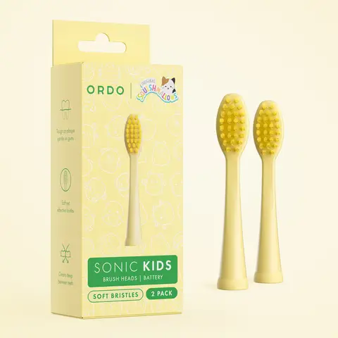 Ordo Squishmallows Brush Heads for Battery Toothbrush, 2 Pack, Soft Bristles, Ages 4+, Wanda