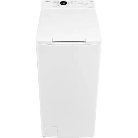 Midea Top-Loader-Waschmaschine MF10ET80B / 8 kg / A / 1300 U/min / BLDC Inverter-Motor / Dampffunktion / SoftOpener / XL-Türöffner / Kurz 15' & 45' / Mehrere Temperaturoptionen / AquaStop, Weiß [Energieeffizienzklasse A]