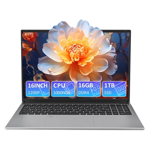 Auusda T161N laptop, i3 1000NG4 processor, 16 GB DDR4 RAM, 1 TB SSD, Vingerafdrukontgrendeling